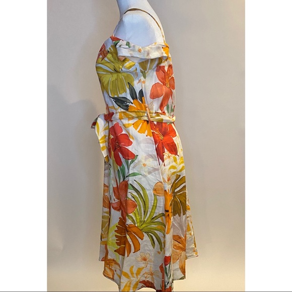 Zara Floral Print Linen Dress - Picture 6 of 8